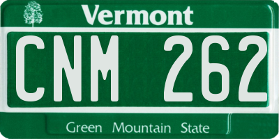 VT license plate CNM262
