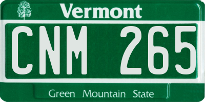 VT license plate CNM265
