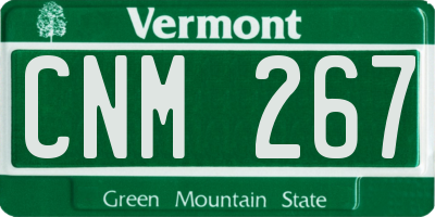 VT license plate CNM267