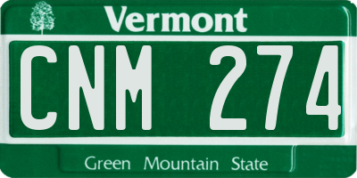 VT license plate CNM274