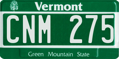 VT license plate CNM275
