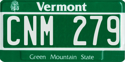 VT license plate CNM279