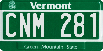 VT license plate CNM281