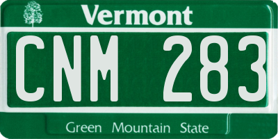 VT license plate CNM283