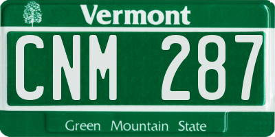 VT license plate CNM287