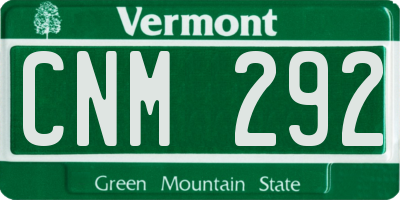 VT license plate CNM292