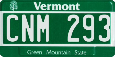 VT license plate CNM293