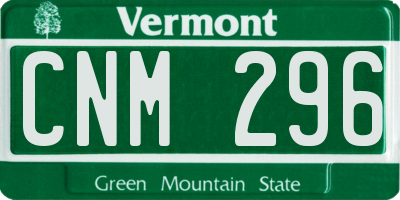 VT license plate CNM296
