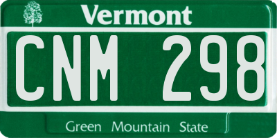 VT license plate CNM298