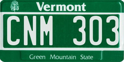 VT license plate CNM303