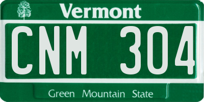 VT license plate CNM304