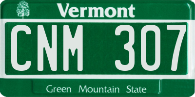 VT license plate CNM307