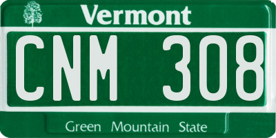 VT license plate CNM308