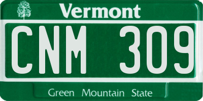 VT license plate CNM309