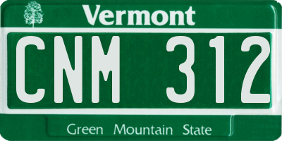 VT license plate CNM312