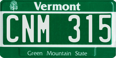 VT license plate CNM315