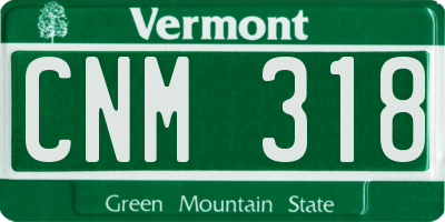 VT license plate CNM318