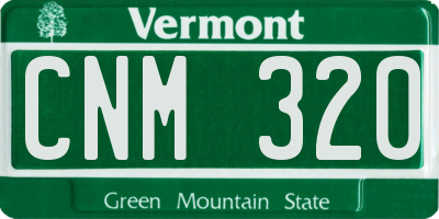 VT license plate CNM320