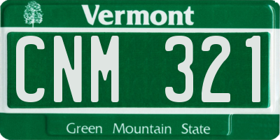 VT license plate CNM321
