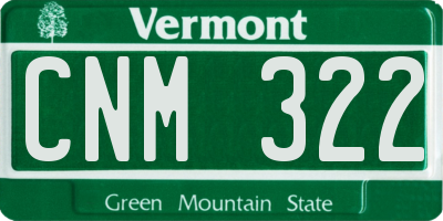 VT license plate CNM322