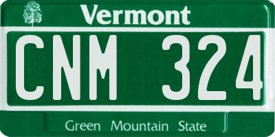 VT license plate CNM324