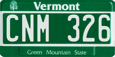 VT license plate CNM326