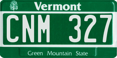 VT license plate CNM327