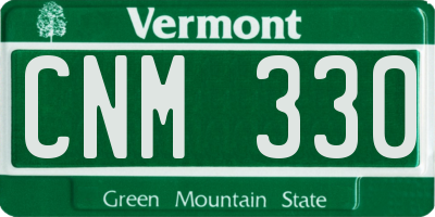 VT license plate CNM330