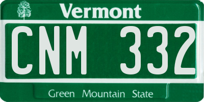 VT license plate CNM332