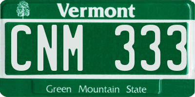 VT license plate CNM333