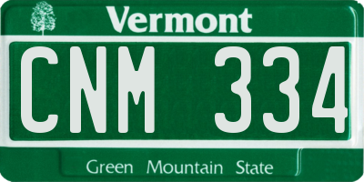 VT license plate CNM334