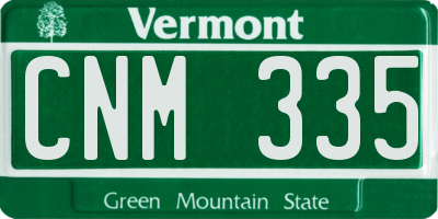 VT license plate CNM335