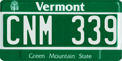 VT license plate CNM339
