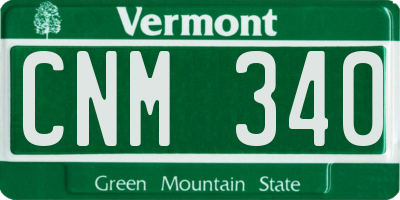 VT license plate CNM340
