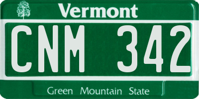VT license plate CNM342