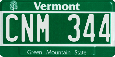 VT license plate CNM344