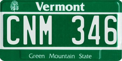 VT license plate CNM346