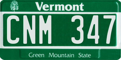 VT license plate CNM347