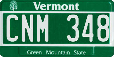 VT license plate CNM348