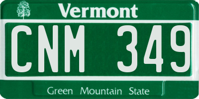 VT license plate CNM349