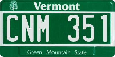 VT license plate CNM351
