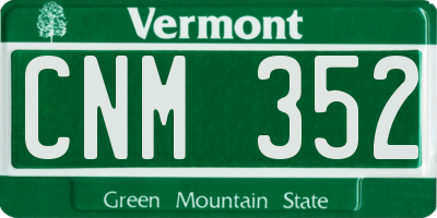 VT license plate CNM352