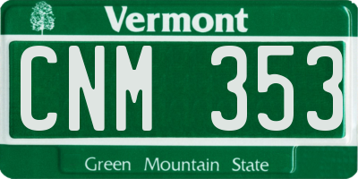 VT license plate CNM353