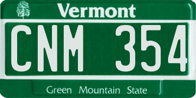 VT license plate CNM354