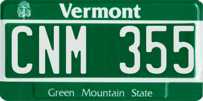 VT license plate CNM355
