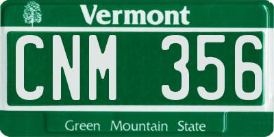 VT license plate CNM356