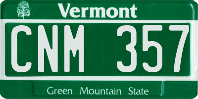 VT license plate CNM357