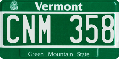 VT license plate CNM358