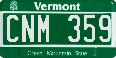 VT license plate CNM359