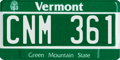 VT license plate CNM361